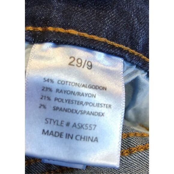 ANGRY RABBIT - L Sz 9 (29) Medium/Rise Fray/Hem Skinny Jeans in Dark Denim 👖 - Picture 13 of 16